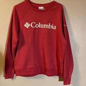 Women’s red Columbia crew neck size large